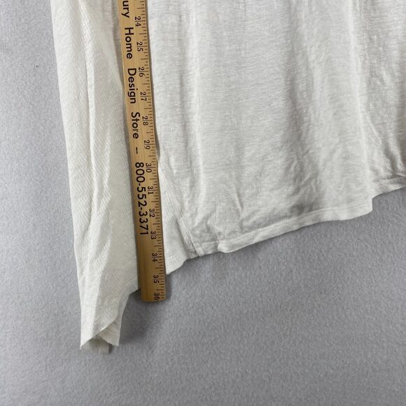 EILEEN FISHER Tank Top S Linen Slub Jersey Tunic Scoop Neck Racerback White - Picture 12 of 16